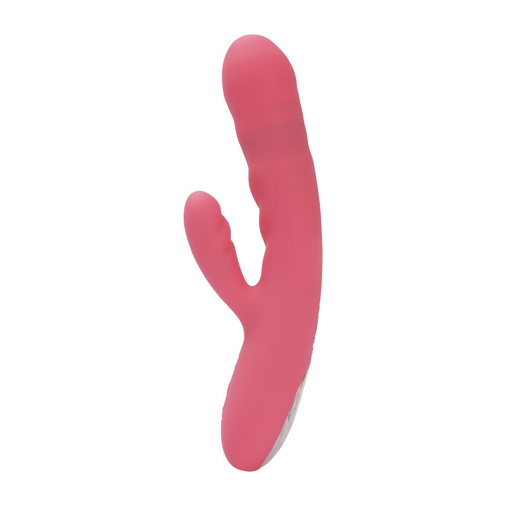 Svakom avery thrusting vibrator with clitoral stimulator pink - rabbit vibrators peaches and screams