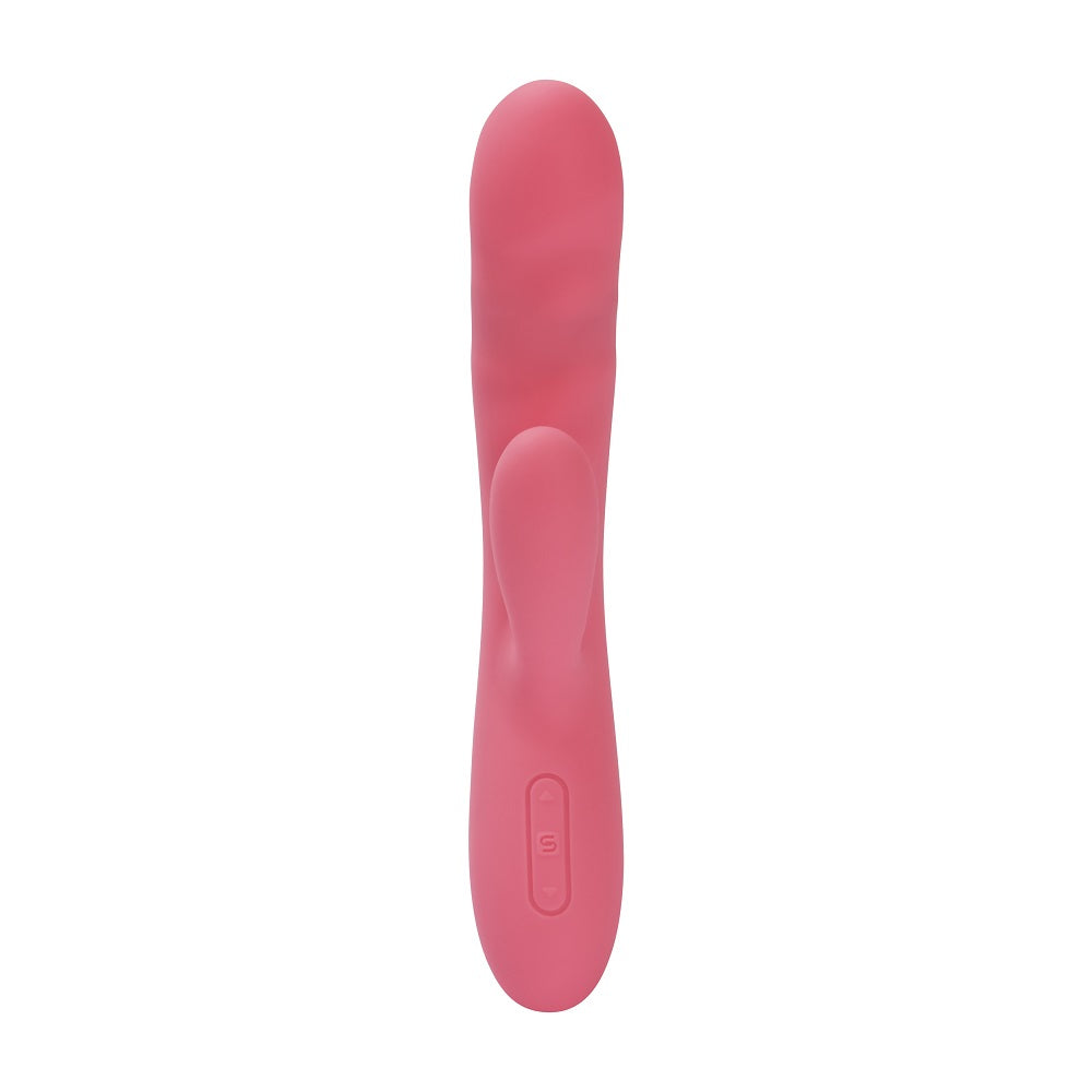 Svakom avery thrusting vibrator with clitoral stimulator pink - rabbit vibrators peaches and screams