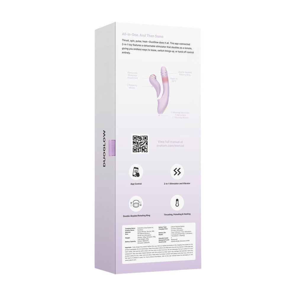 Svakom duoglow 2in1 vibrator - rabbit vibrators peaches and screams
