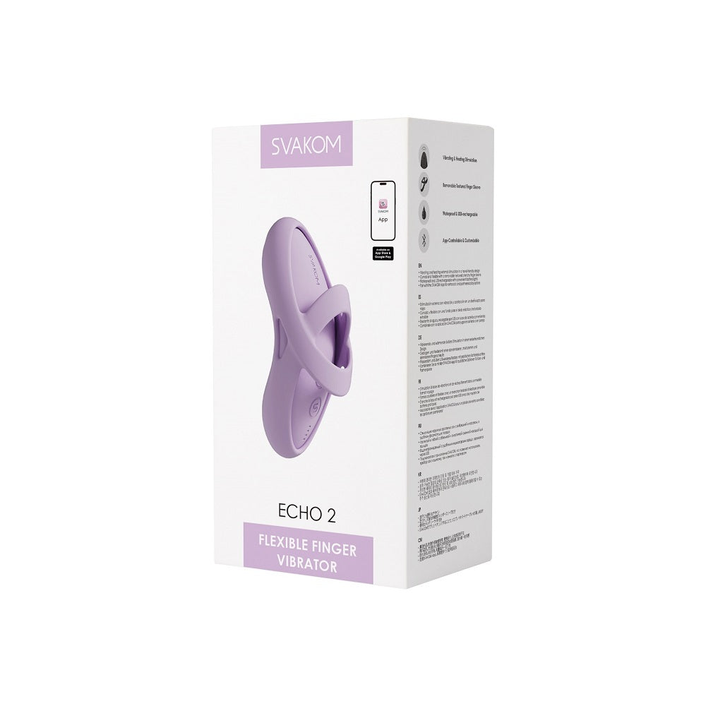 Svakom echo 2 finger vibrator lilac - clitoral vibrators peaches and screams