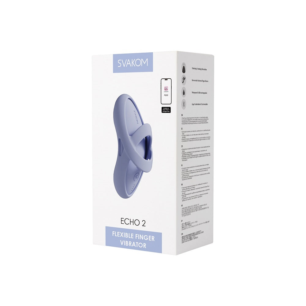 Svakom echo 2 flexible finger vibrator blue - clitoral vibrators peaches and screams
