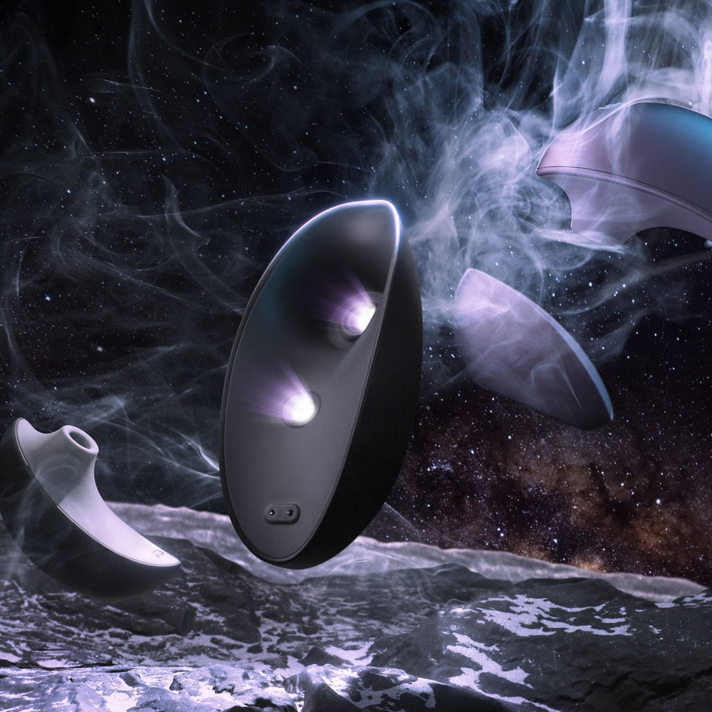 Svakom galaxie suction vibrator with mood projector midnight black - suction vibrators peaches and screams