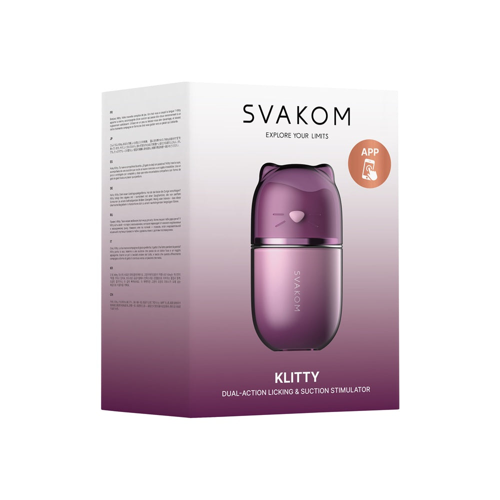 Svakom klitty dual action licking and suction toy - peaches and screams