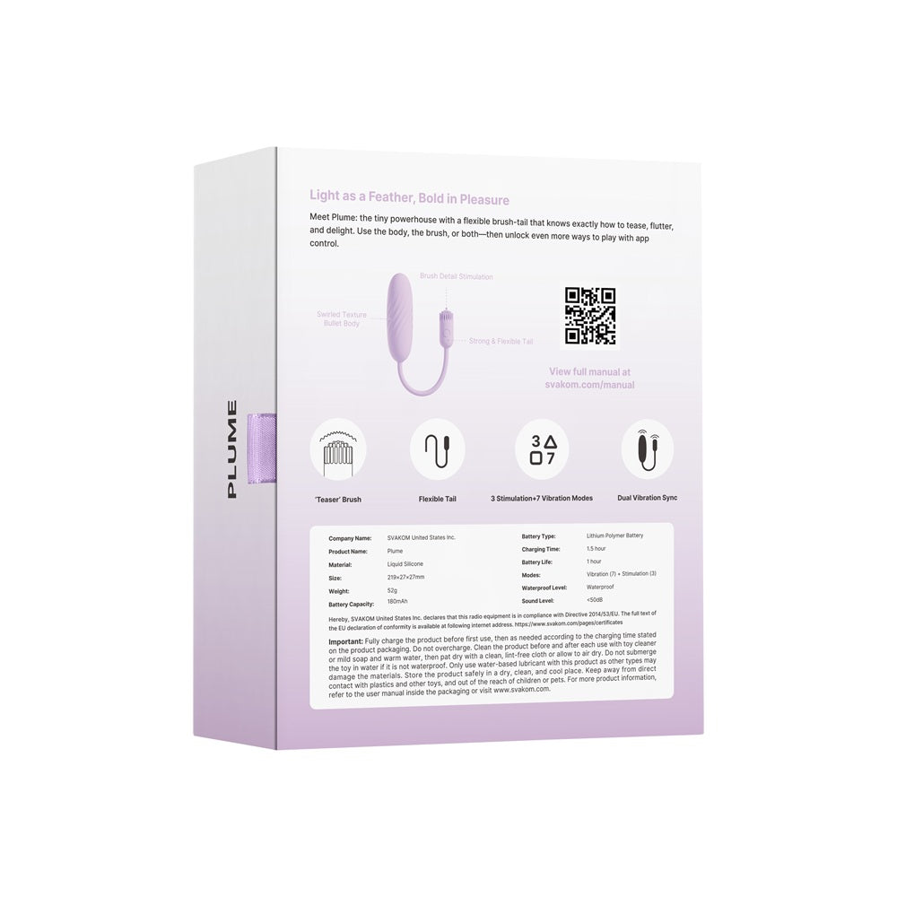 Svakom plume flexible brush tail bullet vibrator - bullet vibrators peaches and screams