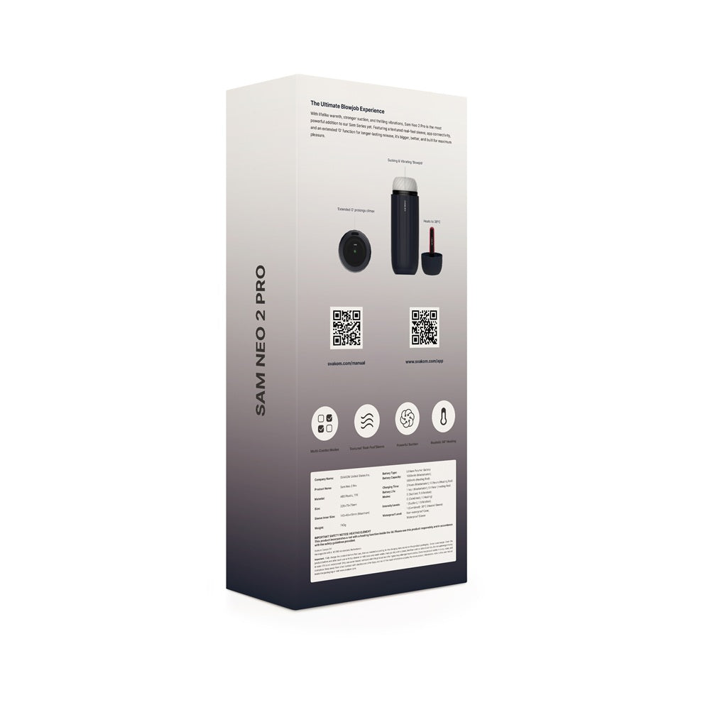 Svakom sam neo 2 pro interactive heating sucking and vibrating masturbator - male masturbators peaches and screams