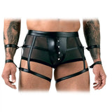 Svenjoyment black pants with arm restraints bondage gear - small - peaches and screams