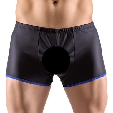 Svenjoyment Wet Look Black Open Pants for Him - Large - Peaches and Screams