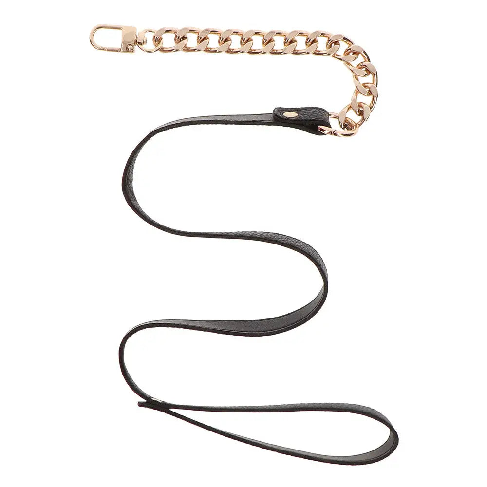 Taboom dona stainless steel gold bondage leash - peaches and screams