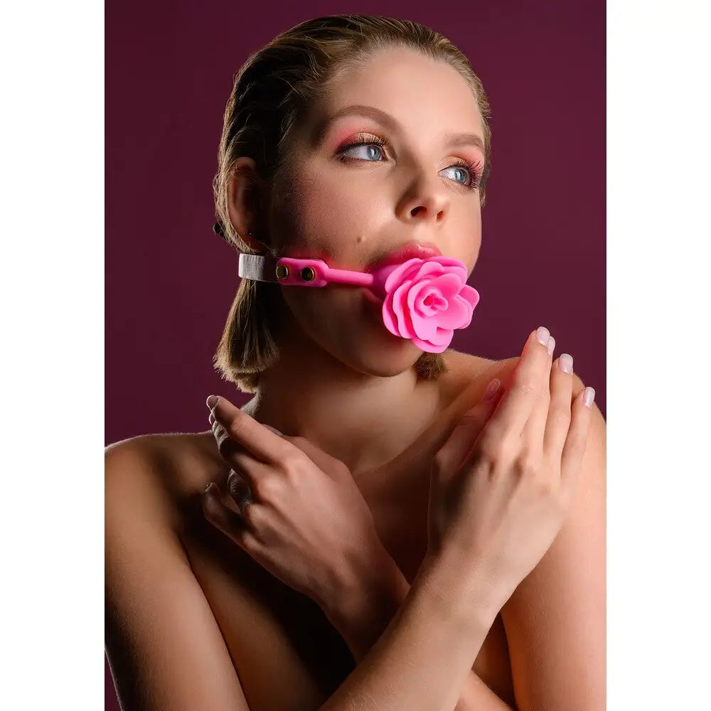 Taboom malibu rose ball gag with adjustable strap - peaches and screams