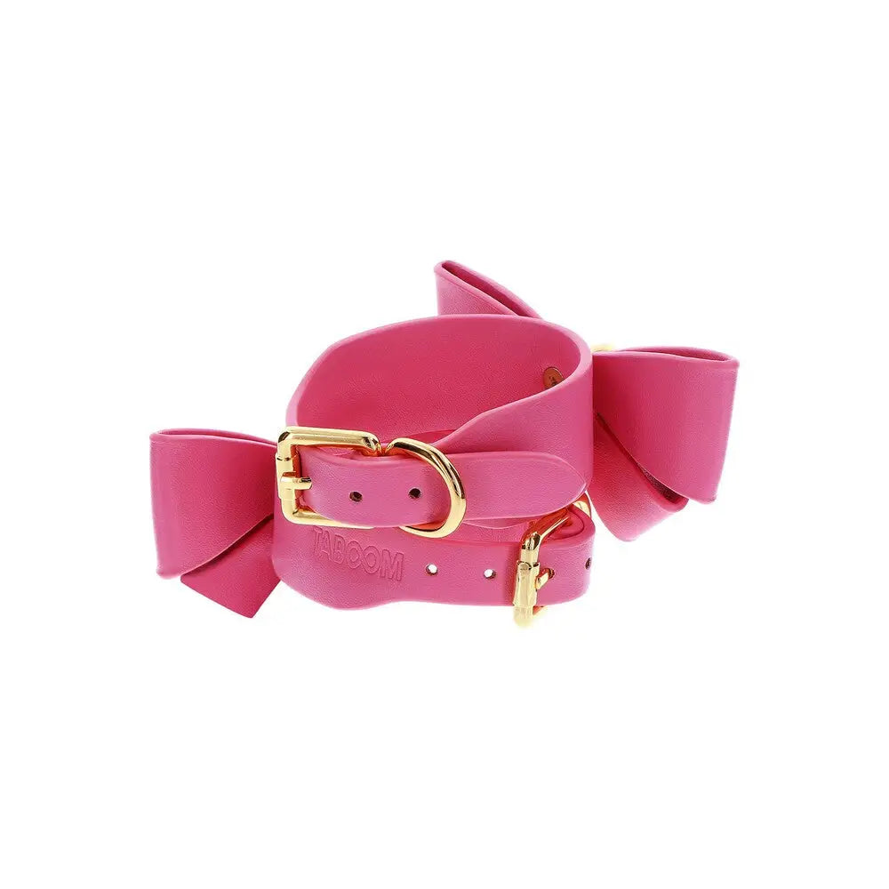 Taboom malibu wrist cuffs in soft faux leather - peaches and screams