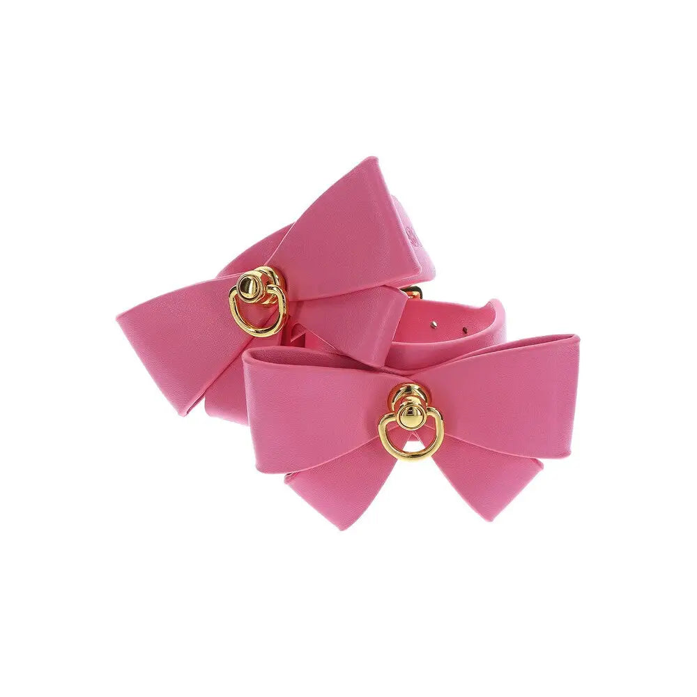 Taboom malibu wrist cuffs in soft faux leather - peaches and screams