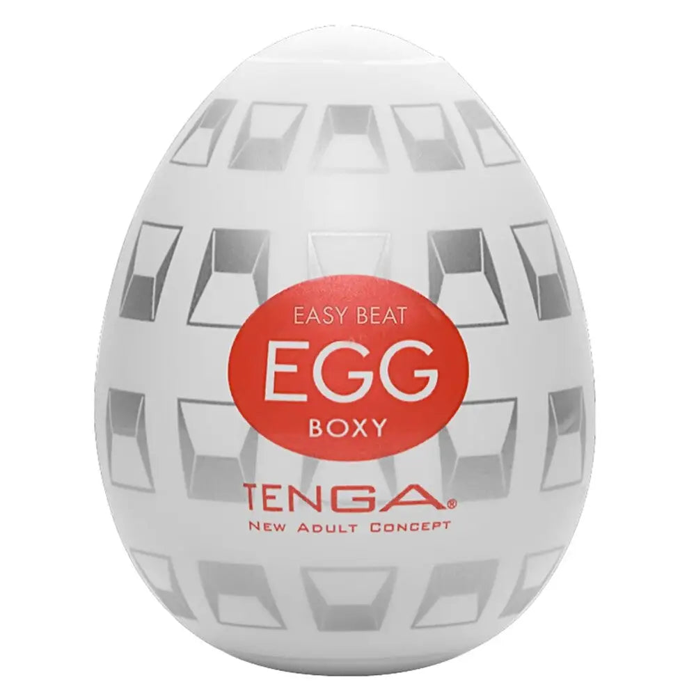Tenga boxy silicone clear egg reusable stroker - peaches and screams