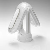 Tenga stretchy white waterproof rechargeable vibrator stroker - peaches and screams