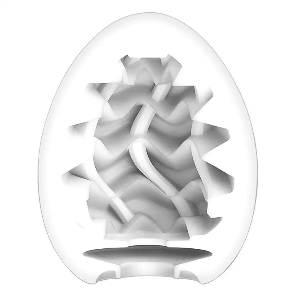 Tenga Wavy 2 Silicone Clear Stretchy Egg Masturbator - Peaches and Screams