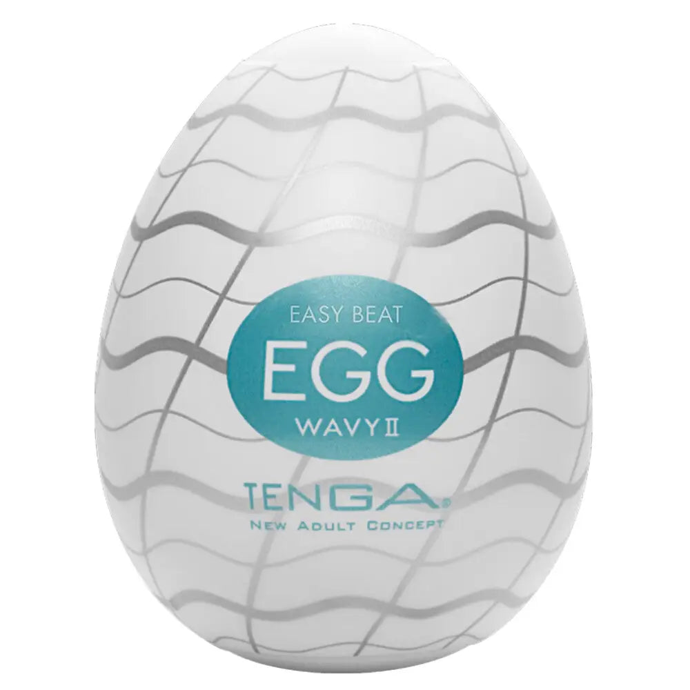 Tenga Wavy 2 Silicone Clear Stretchy Egg Masturbator - Peaches and Screams