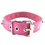 The rouge garments pink leather studded collar with buckles - peaches and screams