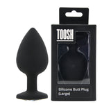 Toosh black silicone butt plug large - butt plugs peaches and screams