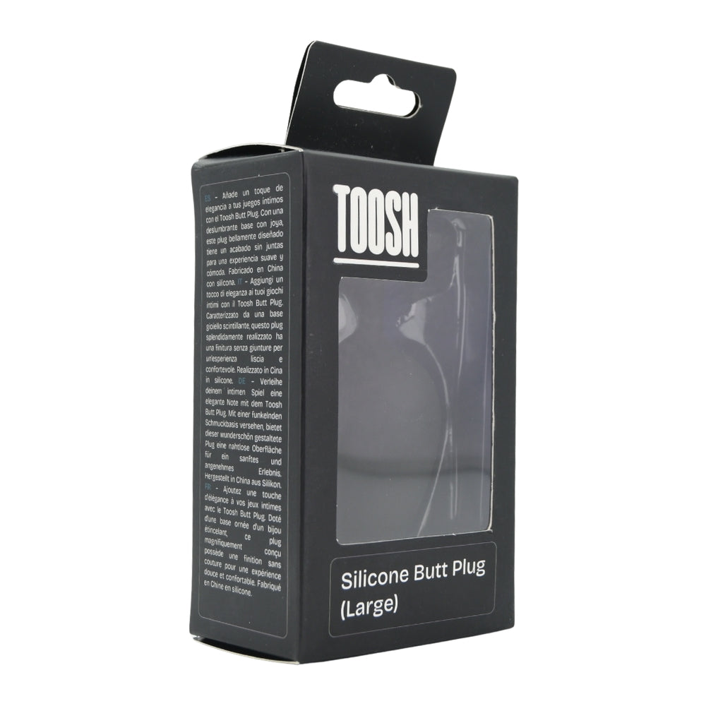 Toosh black silicone butt plug large - butt plugs peaches and screams