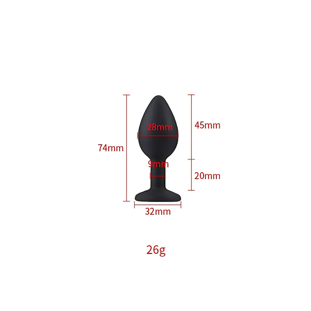 Toosh black silicone butt plug small - butt plugs peaches and screams