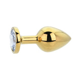 Toosh gold butt plug medium clear jewelled base - butt plugs peaches and screams