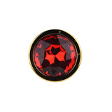 Toosh gold metal butt plug medium red stone - butt plugs peaches and screams