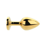 Toosh gold metal butt plug medium red stone - butt plugs peaches and screams