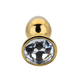 Toosh gold metal butt plug small clear stone - butt plugs peaches and screams