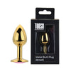 Toosh gold metal butt plug small pink stone - butt plugs peaches and screams
