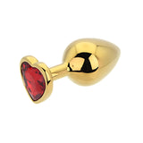 Toosh heart shaped gold with red stone medium - butt plugs peaches and screams