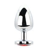 Toosh heart shaped silver butt plug with red stone large - butt plugs peaches and screams