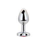 Toosh heart shaped silver butt plug with red stone small - butt plugs peaches and screams