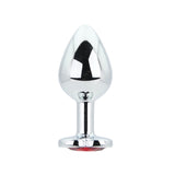 Toosh heart shaped silver with red stone medium - butt plugs peaches and screams