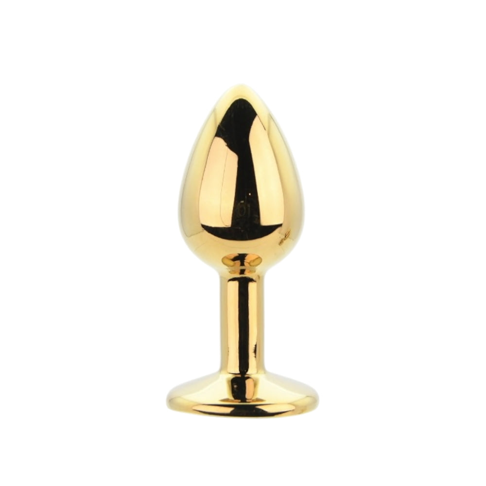 Toosh metal butt plug gold set of 3 clear stone - butt plugs peaches and screams