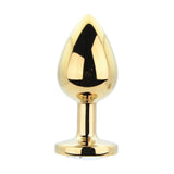 Toosh metal butt plug gold set of 3 clear stone - butt plugs peaches and screams