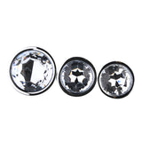 Toosh metal butt plug silver set of 3 clear stone - butt plugs peaches and screams