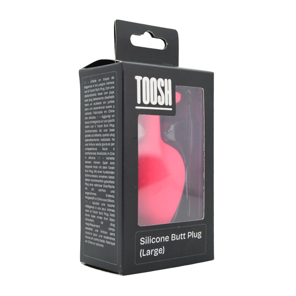 Toosh pink silicone butt plug large - butt plugs peaches and screams