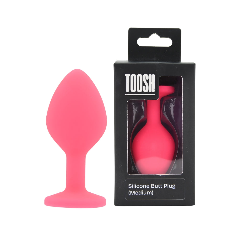 Toosh pink silicone butt plug medium - butt plugs peaches and screams
