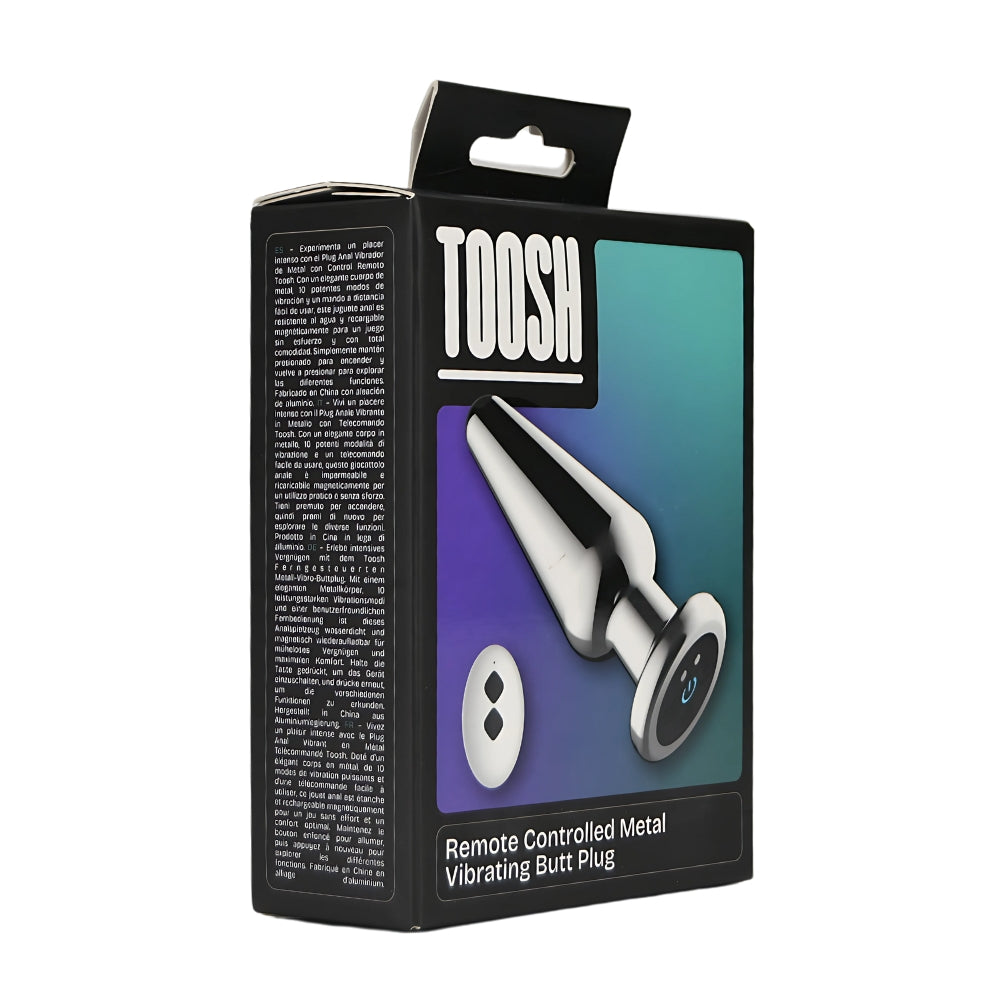 Toosh remote controlled metal vibrating butt plug - butt plugs peaches and screams