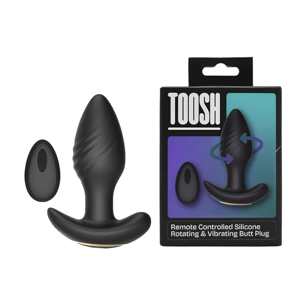 Toosh remote controlled silicone rotating & vibrating butt plug - butt plugs peaches and screams