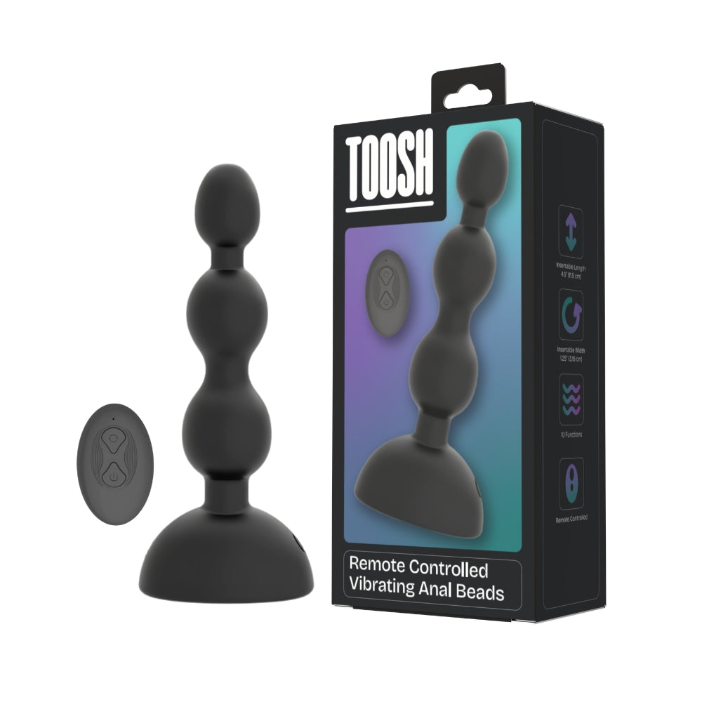 Toosh remote controlled vibrating anal beads - butt plugs peaches and screams