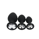 Toosh silicone butt plug black set of 3 clear stone - butt plugs peaches and screams