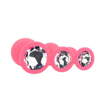 Toosh silicone butt plug pink set of 3 clear stone - butt plugs peaches and screams