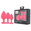 Toosh silicone butt plug pink set of 3 clear stone - butt plugs peaches and screams