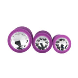 Toosh silicone butt plug purple set of 3 clear stone - butt plugs peaches and screams