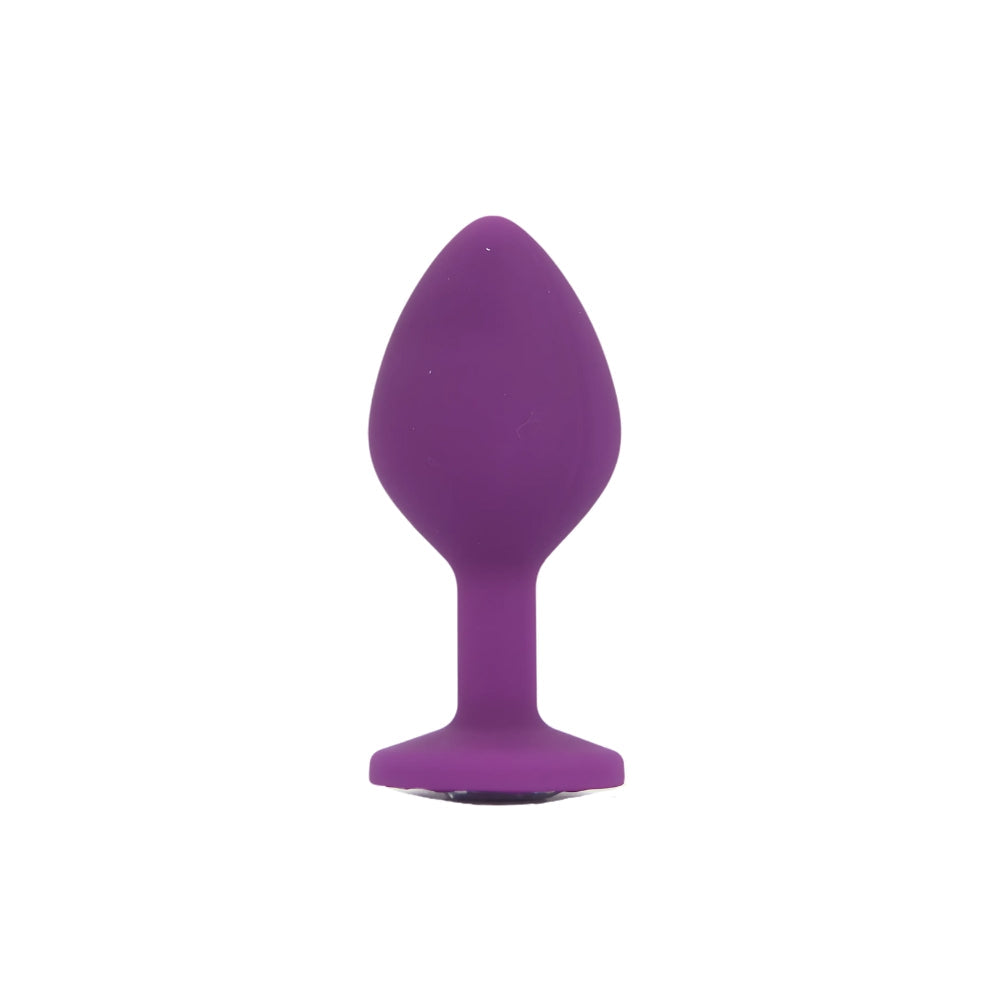 Toosh silicone butt plug purple set of 3 clear stone - butt plugs peaches and screams