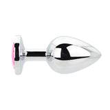 Toosh silver butt plug large pink stone jewelled base - butt plugs peaches and screams