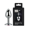 Toosh silver butt plug with pink stone jewelled base - butt plugs peaches and screams