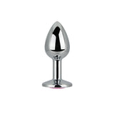 Toosh silver butt plug with pink stone jewelled base - butt plugs peaches and screams