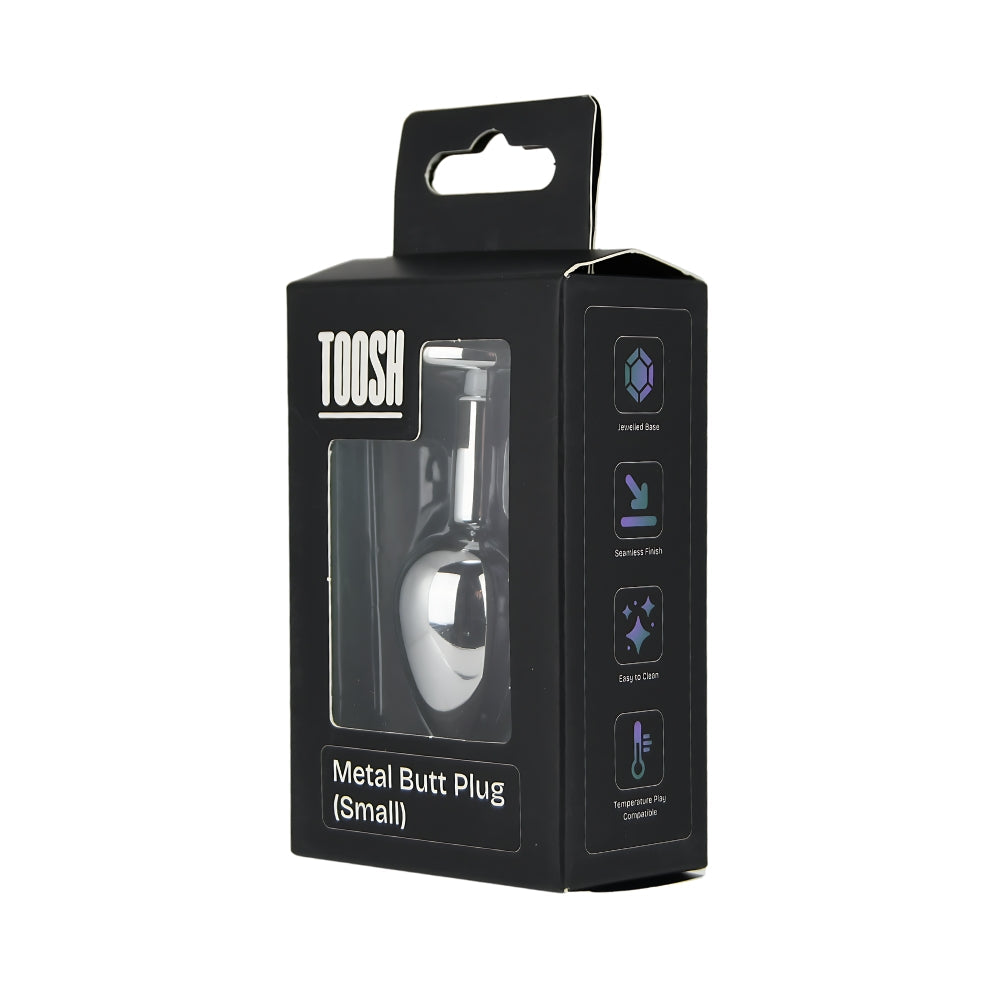 Toosh silver butt plug with pink stone jewelled base - butt plugs peaches and screams
