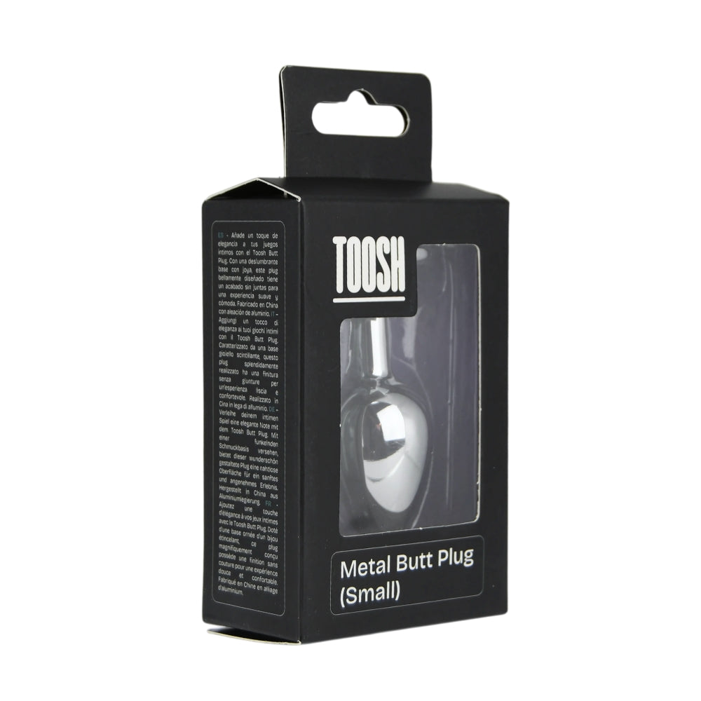 Toosh silver butt plug with pink stone jewelled base - butt plugs peaches and screams
